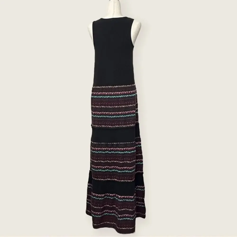 EUC | Free People | Sleeveless Pom Pom Maxi Dress | Black | Small - Picture 4 of 12